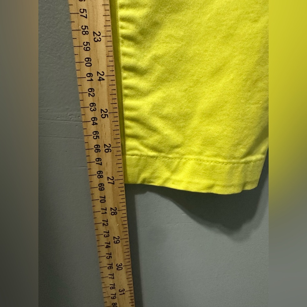 Boden Neon Yellow Cropped Trouser Pants Cotton Womens Size 4R 4 WM464 - Picture 8 of 10